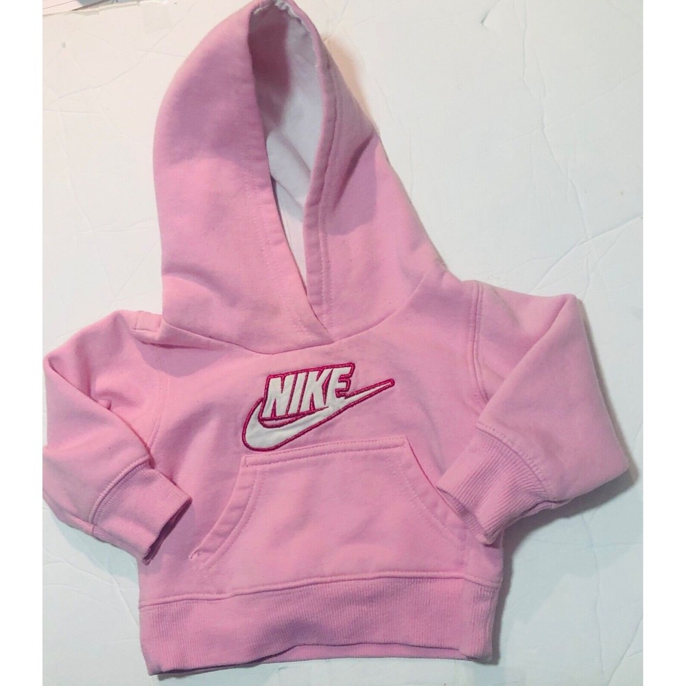 Nike Baby Girl Kids Hoodie Pullover  Jacket Pink Sz 12 Months - Picture 4 of 8